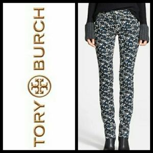 Tory Burch 'Blaire' Floral Print Skinny Jean 26